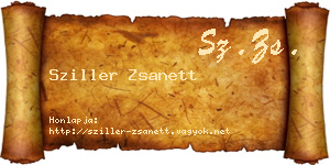 Sziller Zsanett névjegykártya